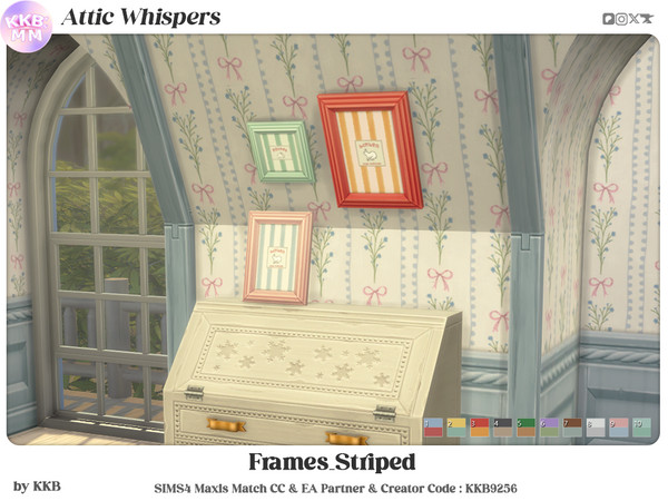 Sims 4 — KKB'sMM_Attic Whispers_Frames_Striped S by KKB'sMM — This is a series of frames from the Attic Whispers set.