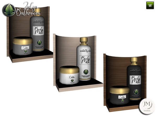 Sims 4 — zulza bathroom deco products3 by jomsims — Natural wood bathroom set with modern bathtub,