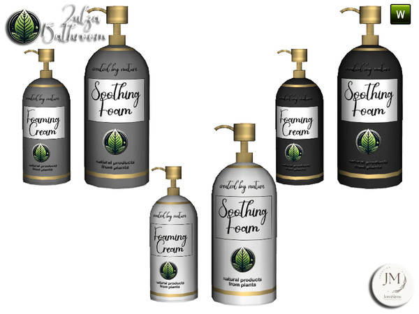 Sims 4 — zulza bathroom deco products7 by jomsims — Natural wood bathroom set with modern bathtub,