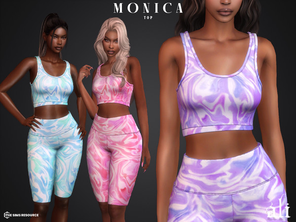 Sims 4 — MONICA top by ali1 — Marble Print Tank Top
