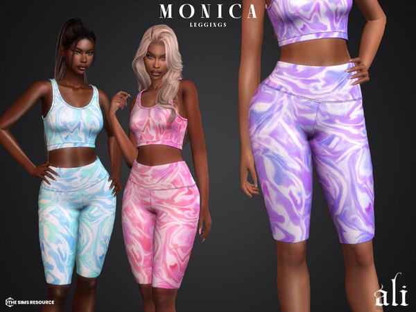 Sims 4 — MONICA leggings by ali1 — Marble Print Short leggings