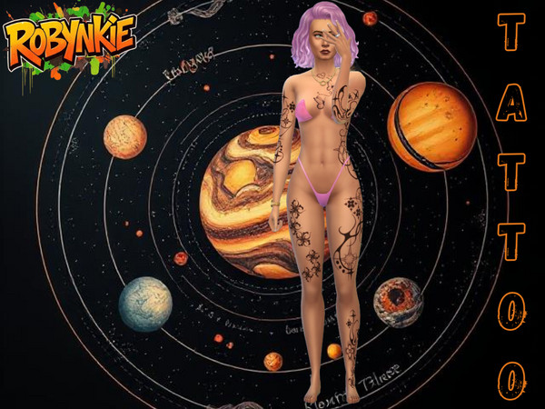 Sims 4 — Robynq Tattoo RL4122 - Basegame compatible by Robyn72 — Robynq Tattoos: Express Your Sim's Individuality Adorn