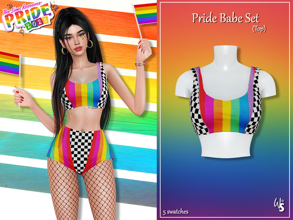 Sims 4 — Pride Babe Set - Top by WisteriaSims — Happy Pride!