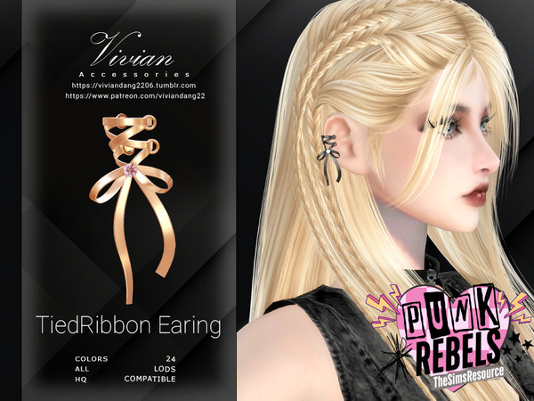 Sims 4 — VivianDang_AF_Earing_TiedRibbon_L.package by VivianDang — - All new meshes