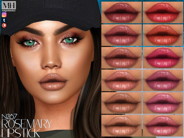 Sims 4 — Rosemary Lipstick N267 by MagicHand — Rich, full-coverage lipstick with a creamy, satin texture in 16 colors -