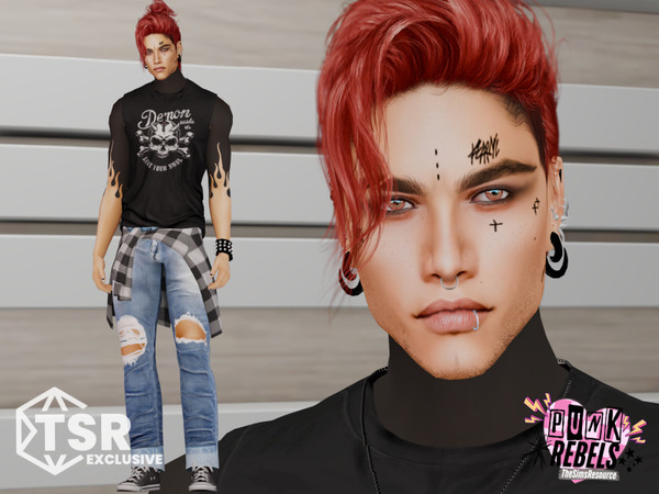 Sims 4 — PUNK REBELS - Draven Cross by SimnessZ1 — Sim for Punk Rebels Collection - If you want to have the sim exactly