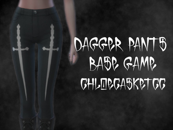 Sims 4 — Gothic Dagger Pants by ChloeCasketCC — Base Game Compatible! F Teen-Elder
