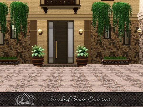 Sims 4 — Stacked Stone Exterior 4 by Emerald — Stacked stone is ideal for walls, fireplaces and traditional stone siding