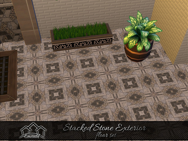 Sims 4 — Stacked Stone Exterior floor 2 by Emerald — Stacked stone is ideal for walls, fireplaces and traditional stone