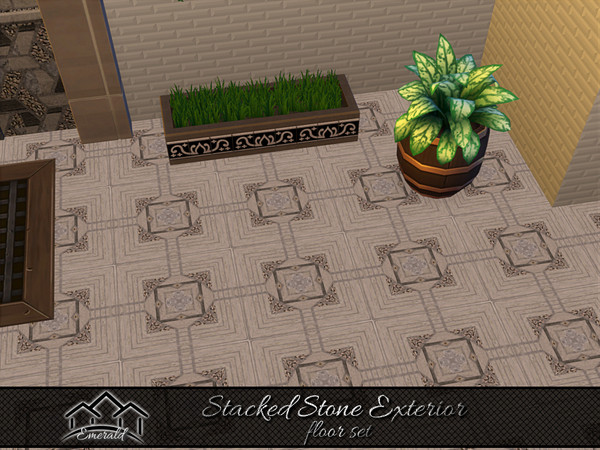Sims 4 — Stacked Stone Exterior floor 3 by Emerald — Stacked stone is ideal for walls, fireplaces and traditional stone