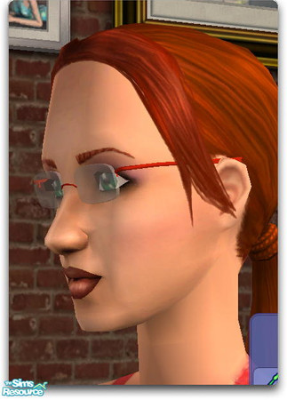 Sims 2 — Red Wire Frame by macgirlffx — If you're going to wear glasses... wear 'em! Here is a nice red wire frame for