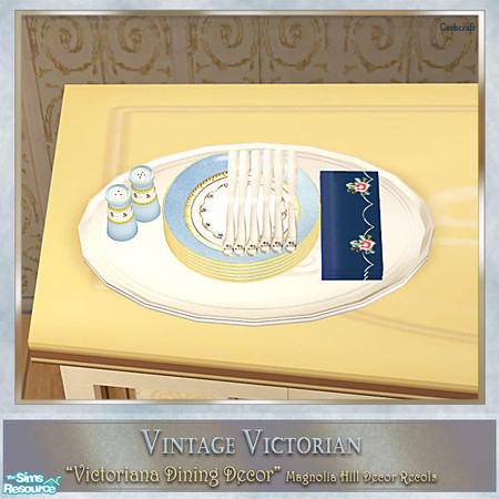 Sims 2 — Victoriana Dining Decor - Dinner Plates by Cashcraft — Recolor of my "Magnolia Hill Decor" set. The
