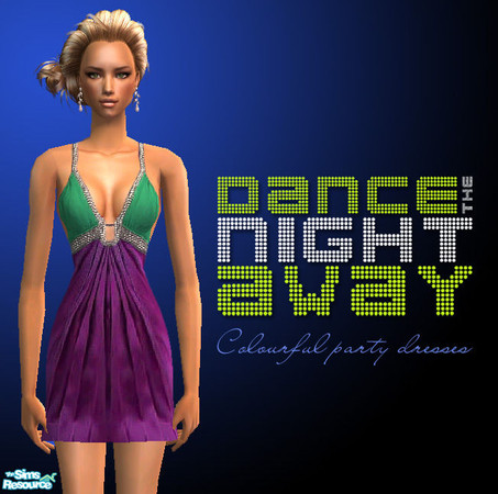 Sims 2 — Dance The Night Away Dresses - Purple & Turquoise by 06bek — 