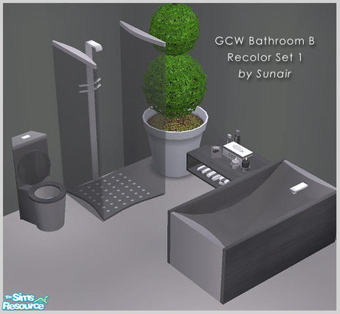 Sims 2 — GCW Bathroom B - Recolor set 1 by Sunair — GCW Bathroom B - Recolor set 1 (black)