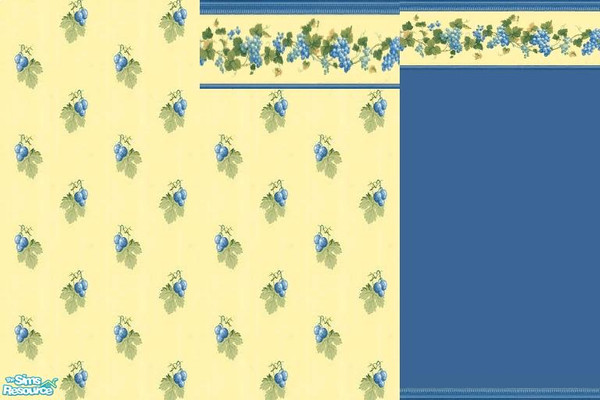 Sims 2 — NK Blue Grapes by MoMama — Just a small set of 3 wallpapers that go together.