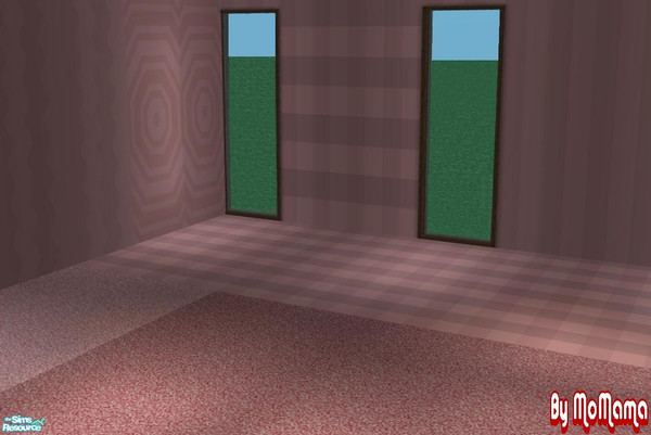 Sims 2 — NK Dusty Pink Walls/Floors by MoMama — Set 17 of 20. This set of walls and floors matching the short windows,