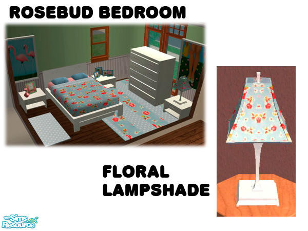 Sims 2 — Rosebud Bedroom - Floral Lamp Shade by agaliha5 — 
