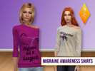 Sims 4 — Migraine Awareness Shirts by Stephanie_Mey1991 — This set consists of two casual shirts for Migraine Awareness