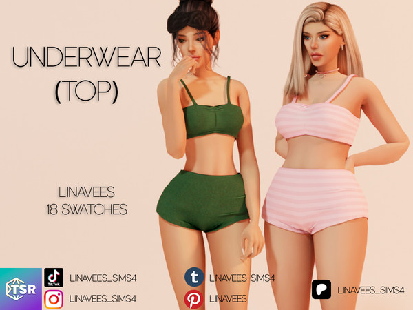 Sims 4 — ADELINA - UNDERWEAR (TOP) by linavees — New Mesh