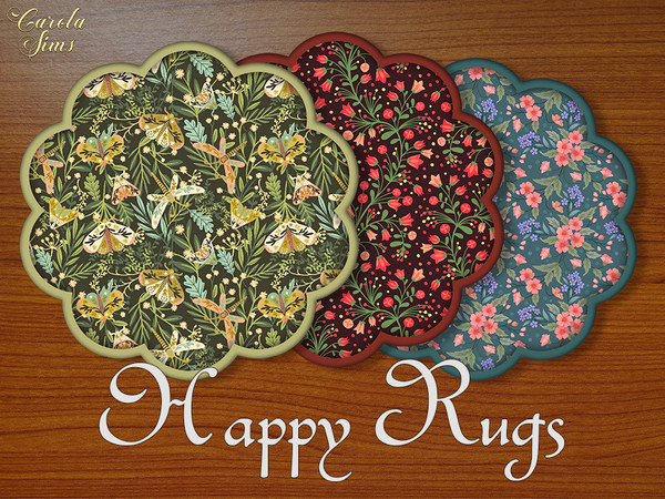 Sims 4 — Happy Rugs by xCarolaSimsx — Indoor rugs found in the Rugs section
