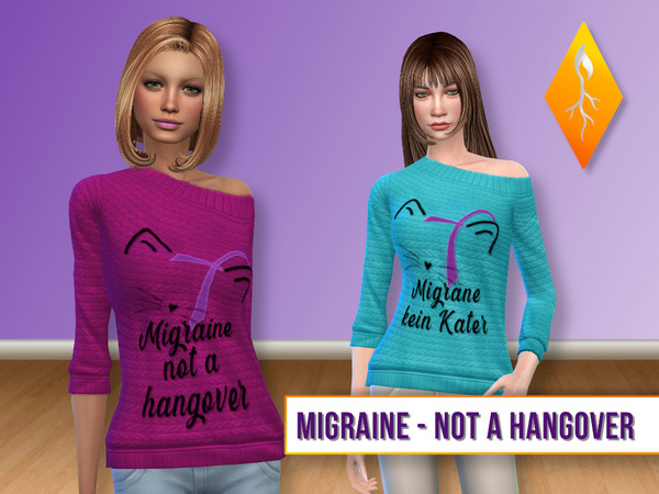 Sims 4 — Migraine awareness - hangover by Stephanie_Mey1991 — This set consists of two casual shirts for Migraine