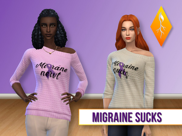 Sims 4 — Migraine awareness - migraine sucks by Stephanie_Mey1991 — This set consists of two casual shirts for Migraine