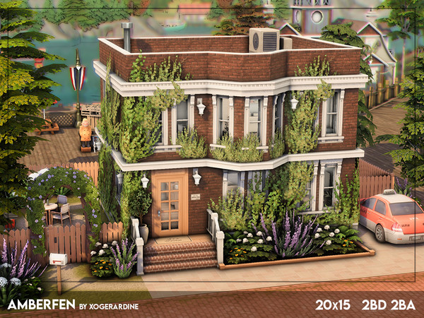 Sims 4 — Amberfen (NO CC) by xogerardine — A, charming townhouse with 2 bedrooms, perfect for a small family! Enjoy! x