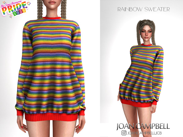 Sims 4 — RAINBOW SWEATER by Joan_Campbell_Beauty_ — 3 swatches Custom thumbnail Original mesh