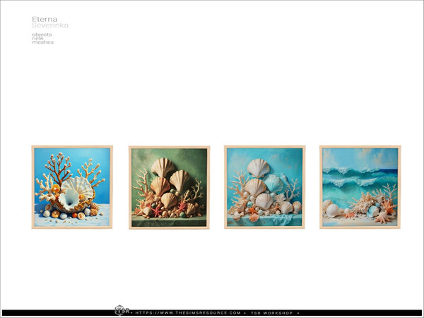 Sims 4 — Eterna - poster small by Severinka_ — Set of objects for decorating a beach bar in the style of koastal base