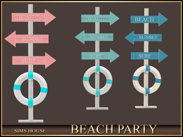 Sims 4 — Sims House SIGN POST | BEACH PARTY by Sims_House — BEACH PARTY