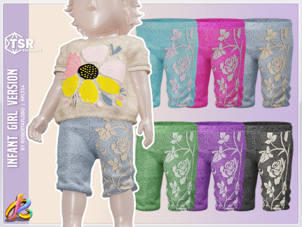 Sims 4 — Girl Bottom 310 - Infant by RobertaPLobo — Bottom 310 -Infant Girl version - Flower - TS4