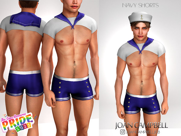 Sims 4 — NAVY SHORTS by Joan_Campbell_Beauty_ — 3 swatches Custom thumbnail Original mesh