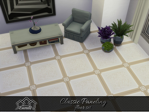 Sims 4 — Classic Paneling floor1 by Emerald — Today paneling always been an essential decorative element in interior