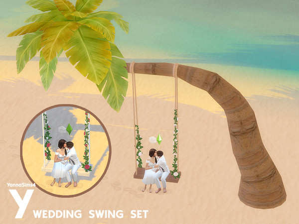 Sims 4 — YannaSims4 Wedding Swing Set Swing by YannaSims4CC — Hi! Summer's here and I'm getting married later this year,