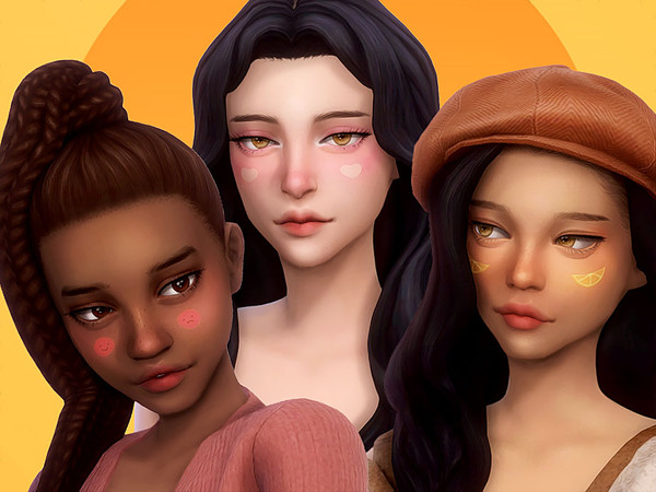 Sims 4 — miiko-orange-wedge-blush-facepaint.package by miikocc — Happy-sad blush (+ face paint version), Heart blush