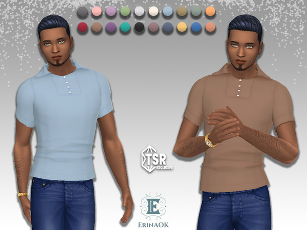 Sims 4 — ErinAOK Mens Top 061325 by ErinAOK — Men's Cotton Polo