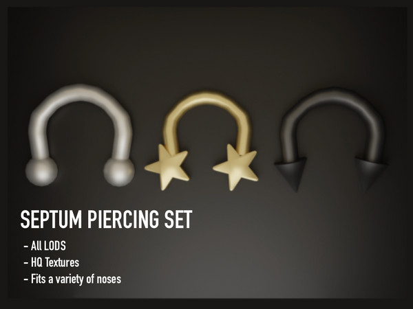Sims 4 — cosmic_descent septum star.package by cosmic_descent — Septum Piercing Set