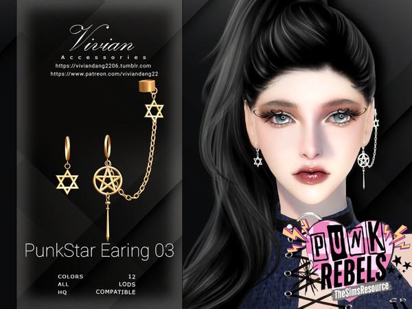 Sims 4 — VivianDang_AF_Earing_PunkRebel03_R.package by VivianDang — - All new meshes