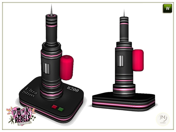 Sims 4 — Rulka Punk Rebels deco tattoo machine by jomsims — turns your interior into a true punk style beauty salon.