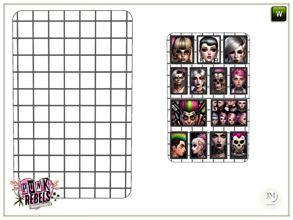 Sims 4 — Rulka Punk Rebels decorative grid for paintings by jomsims — turns your interior into a true punk style beauty