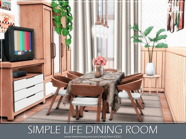 Sims 4 — Simple Life Dining Room by MychQQQ — Value: $ 13,349