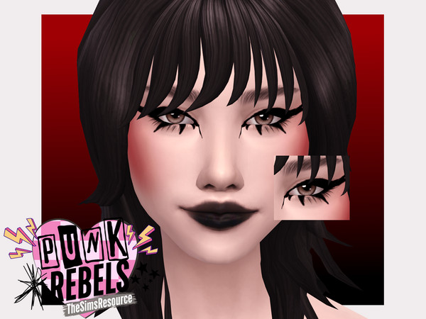 Sims 4 — Punk Rebels Punk Eyeliner 2 by Sagittariah — base game compatible, 2 swatches, properly tagged, enabled for all