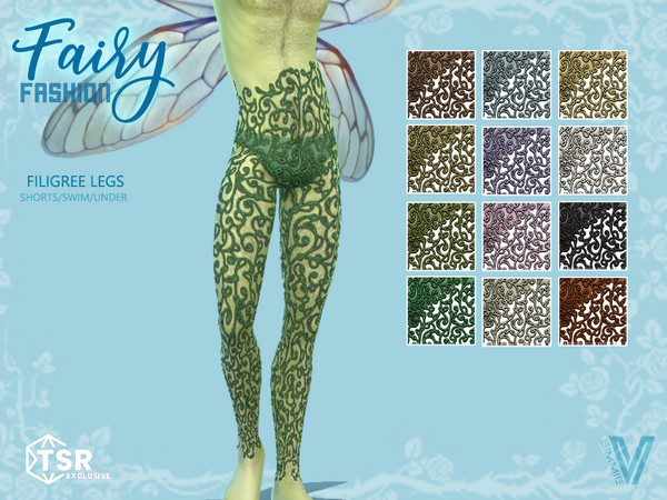 Sims 4 — Fairy Filigree Bottom by SimmieV — A fanciful filigree bottom for your Fairy Fashion. Available in 12 natural