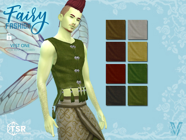 Sims 4 — Fairy Vest 1 by SimmieV — A festive vest for your Fairy Fashion. Available in 8 natural colors.