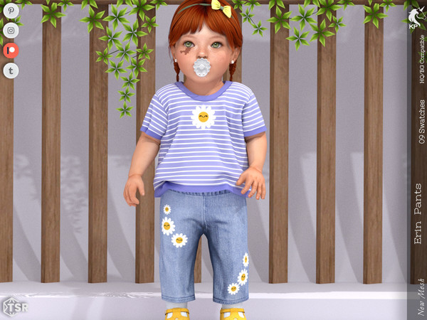 Sims 4 — Erin Pants- Infant by KaTPurpura — long denim pants for girls