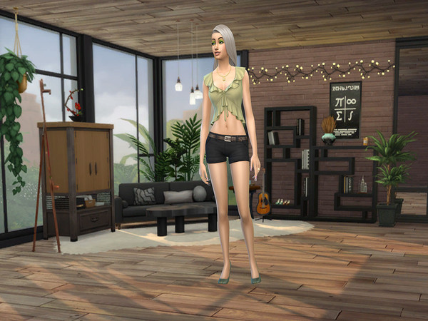 Sims 4 — CAS Background. Modern Living Room. by DaezaD — This is a CAS background. Drop the package file into your mods