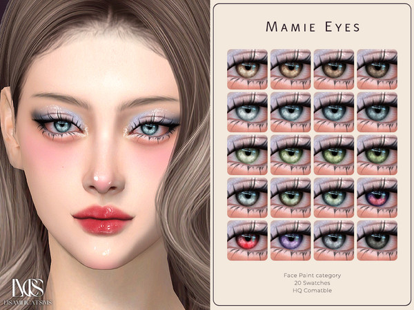 Sims 4 — Mamie Eyes by VELYSEA — -Face Paint category -HQ comatble -20 swatches