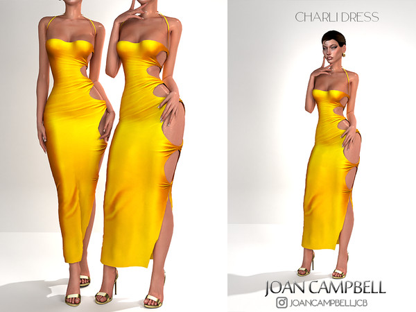 Sims 4 — CHARLI DRESS by Joan_Campbell_Beauty_ — 12 swatches Custom thumbnail Original mesh