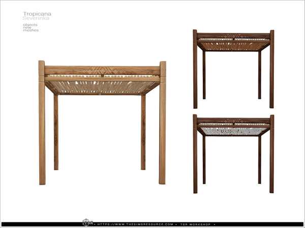 Sims 4 — Tropicana - bar arbor by Severinka_ — A set of furniture and decor for decorating a bar in a beach style.