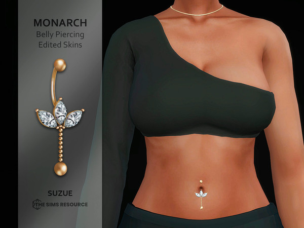 Sims 4 — Monarch V2 Belly Piercing Edited Skins by Suzue — New Mesh (Suzue)